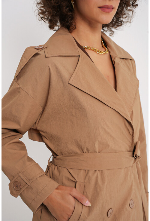 5936 Kruvaze Yaka Trençkot