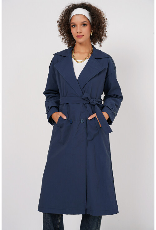 5936 Kruvaze Yaka Trençkot