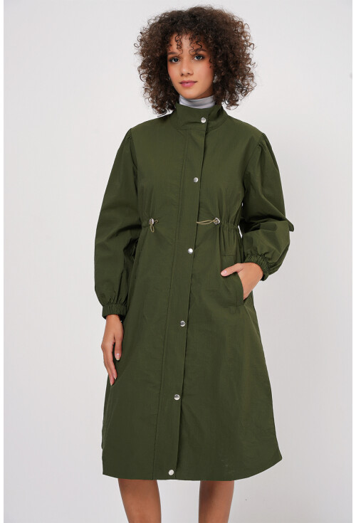 5939 Astarlı Uzun Trençkot