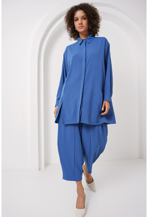 6679 Uzun Tunik Pantolon İkili Takım