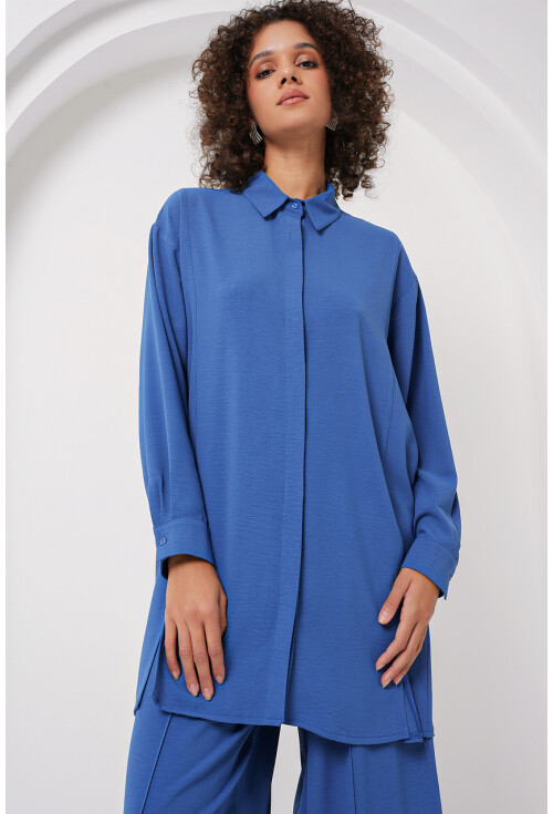 6679 Uzun Tunik Pantolon İkili Takım