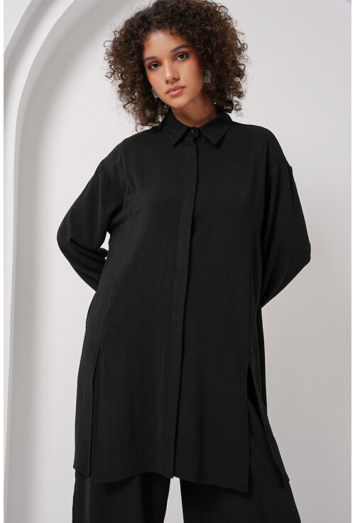 6679 Uzun Tunik Pantolon İkili Takım