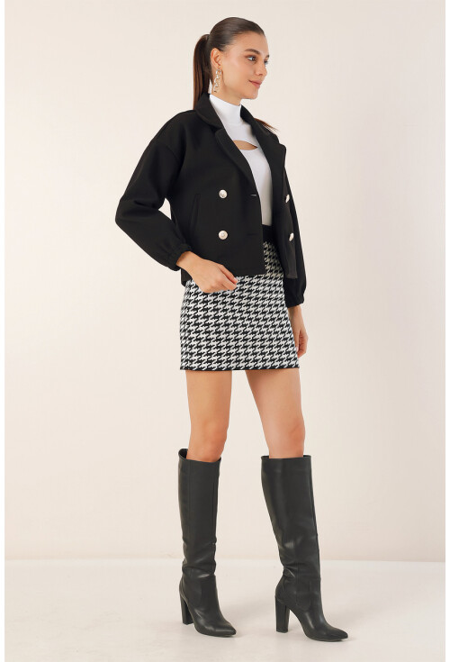 9117 Double-Breasted Crop Jacket