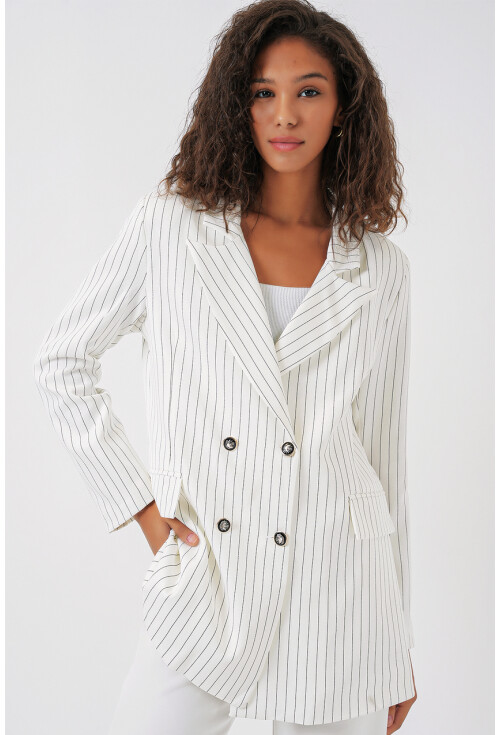 0699 Striped Blazer Jacket