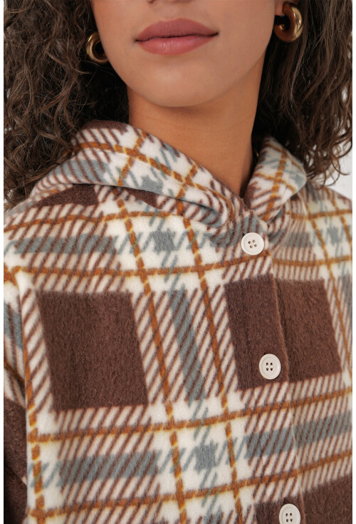 0710 Kapüşonlu Oversize Gömlek