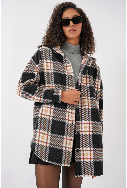 0710 Kapüşonlu Oversize Gömlek