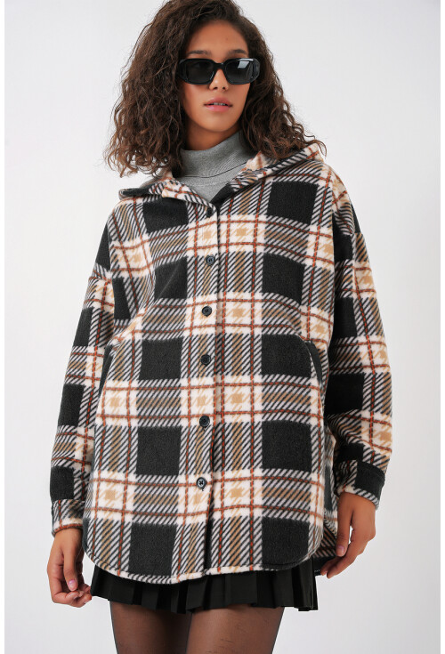 0710 Kapüşonlu Oversize Gömlek