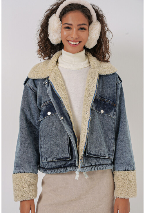 0711 İçi Kürklü Kot Ceket