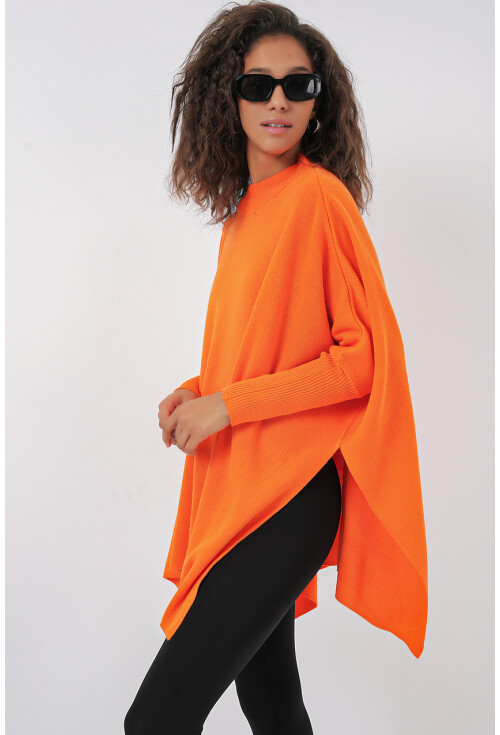 15783 Split Poncho Sweater
