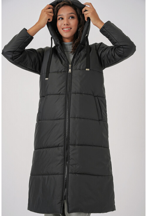 5120 Long Hooded Puffer Coat