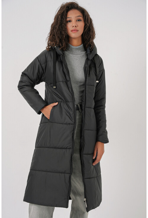5120 Long Hooded Puffer Coat