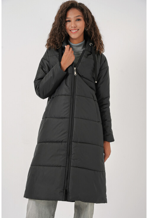 5120 Long Hooded Puffer Coat