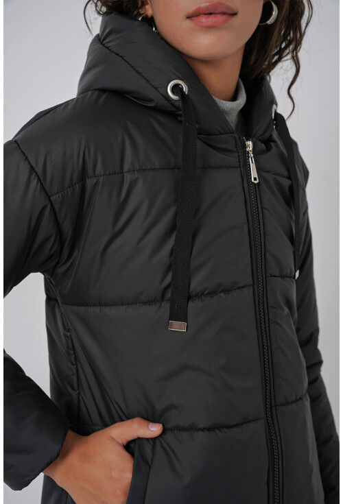 5120 Long Hooded Puffer Coat
