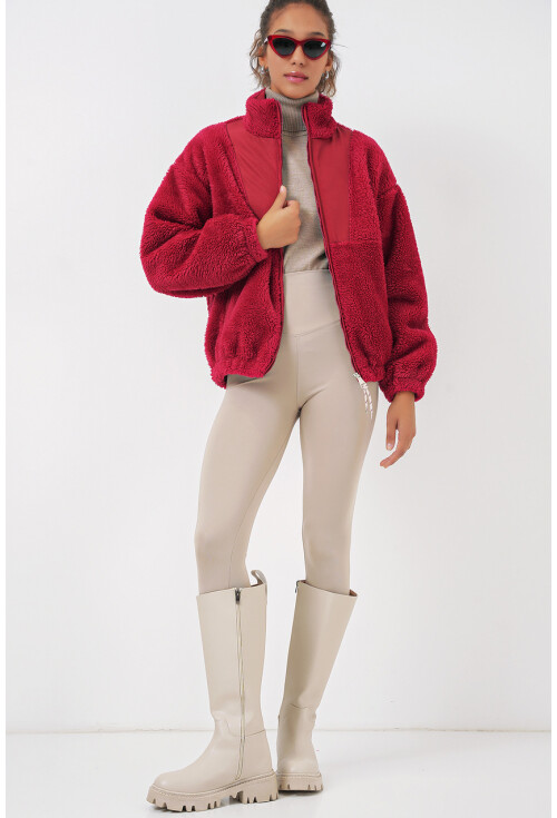 5194 Kadın Peluş Mont Ceket