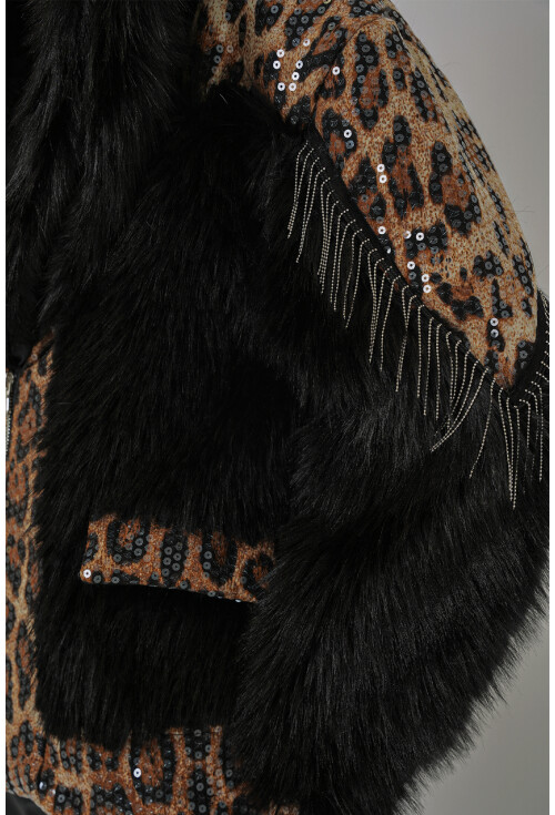 5209 Peluş Kürk Mont