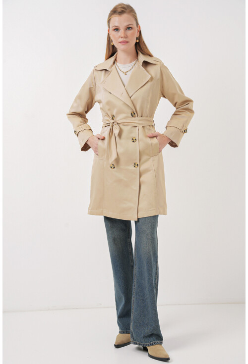 5935 Kruvaze Yaka Trençkot