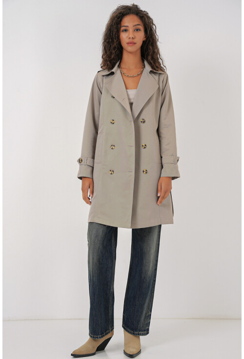 5935 Kruvaze Yaka Trençkot