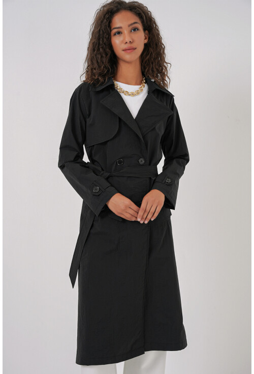 5938 Kruvaze Yaka Trençkot