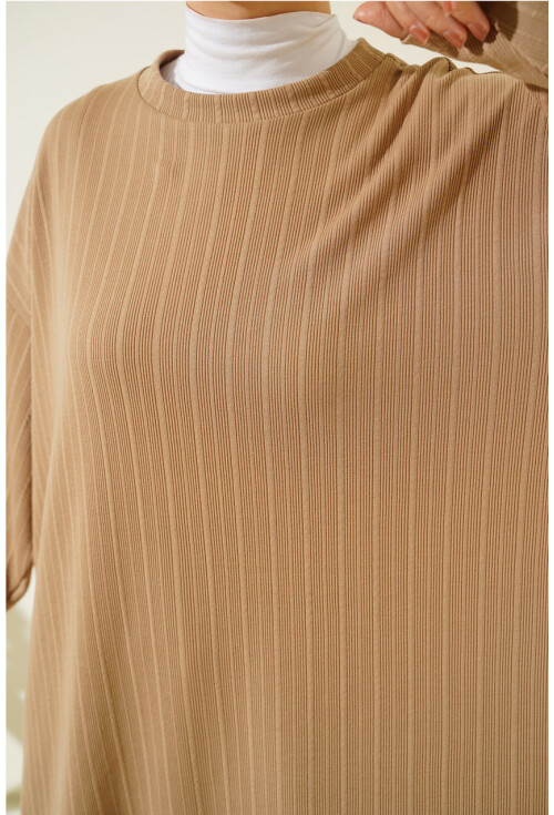 6681 Bisiklet Yaka Tunik Pantolon İkili Takım