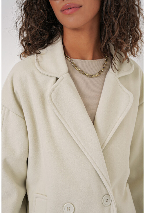 9143 Kadın Kruvaze Yaka Kaşe Kaban