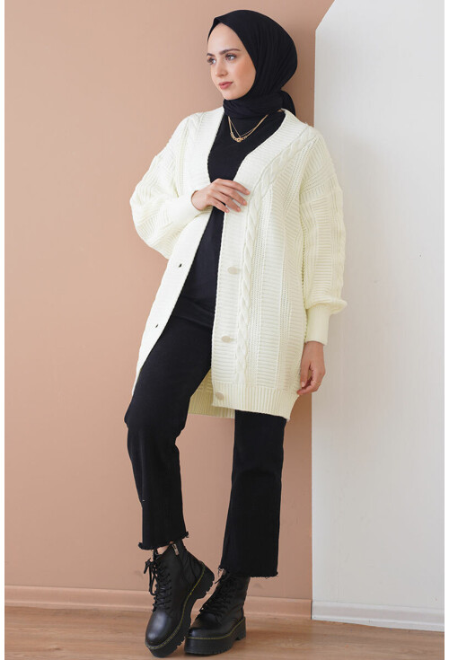 15768 Tesettür Triko Hırka