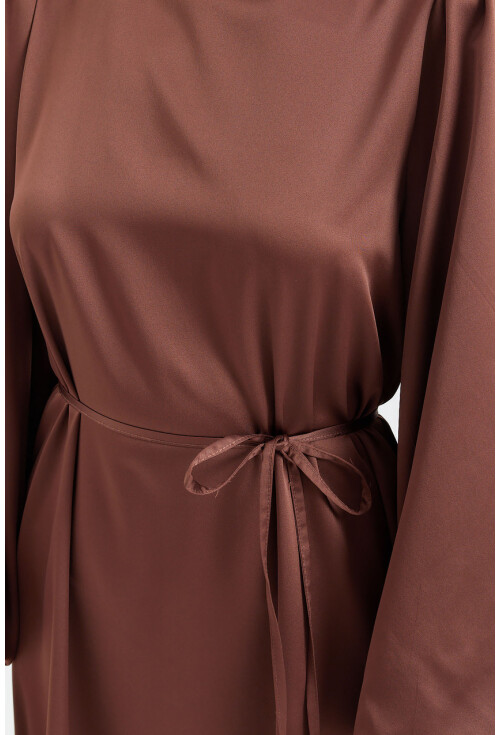 2510 Satin Hijab Evening Dress
