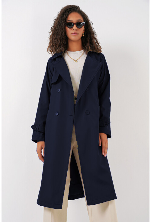 5918 Kruvaze Yaka Trençkot