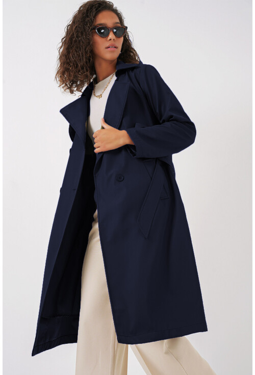 5918 Kruvaze Yaka Trençkot