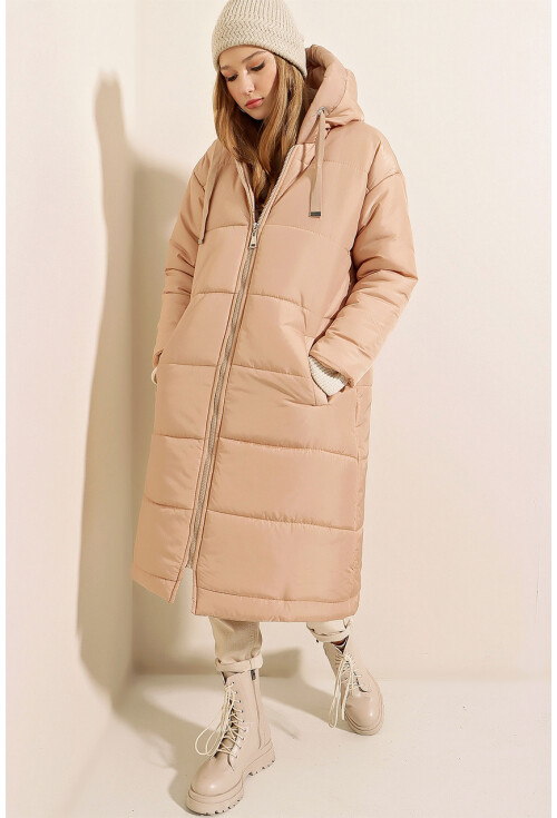 5120 Long Hooded Puffer Coat