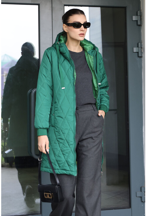 5138 Quilted Long Puffer Coat