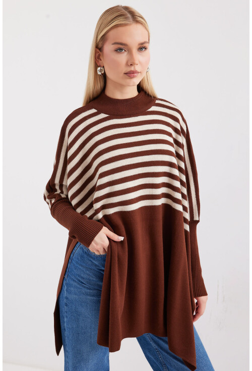 15783 Split Poncho Sweater