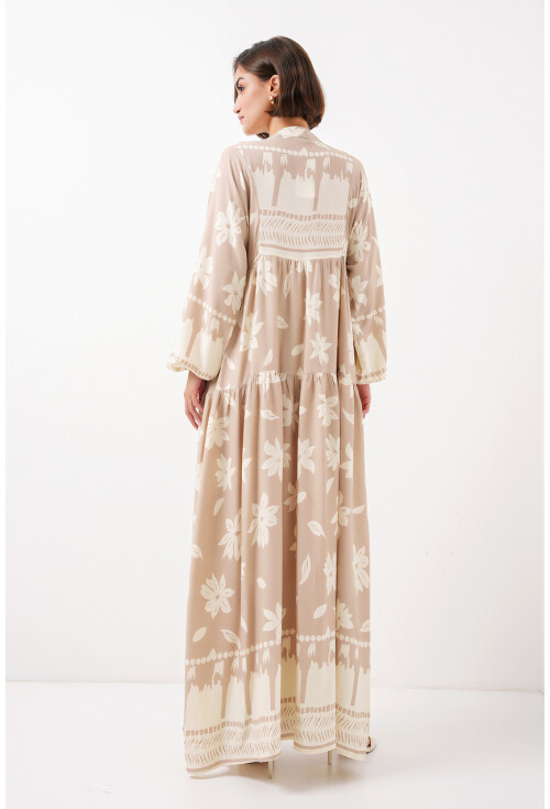 2423 Otantik Desenli Elbise