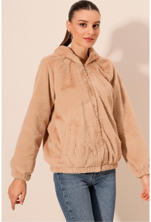5091 Hooded Fur-Lined Coat