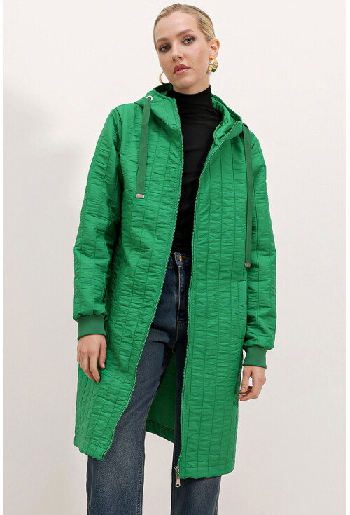 5138 Quilted Long Puffer Coat