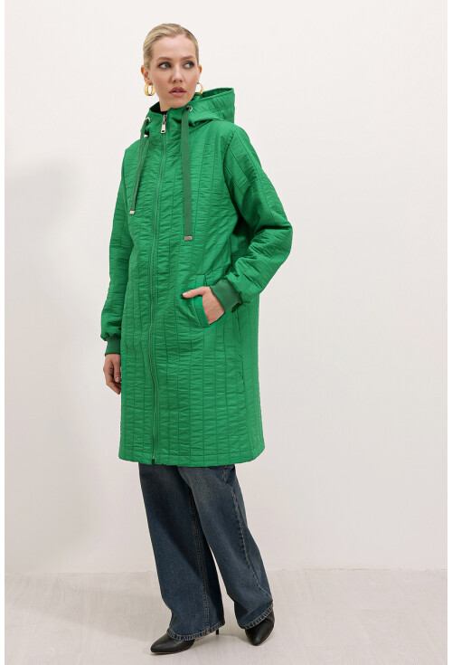5138 Quilted Long Puffer Coat