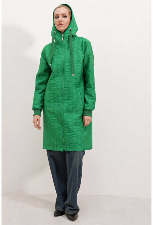 5138 Quilted Long Puffer Coat