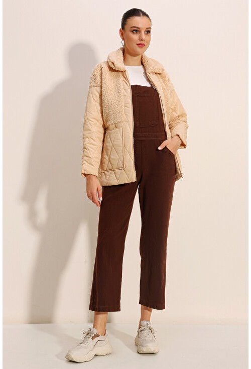 5182 Plush Detail Oversized Puffer Coat