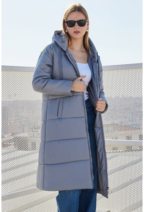5120 Long Hooded Puffer Coat