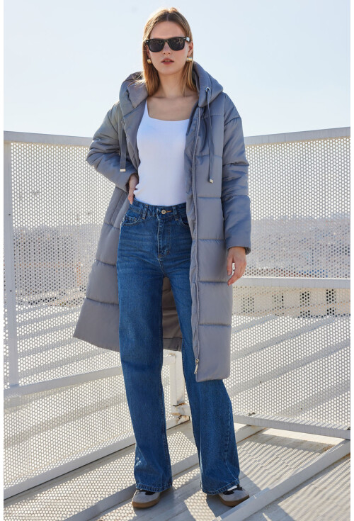 5120 Long Hooded Puffer Coat