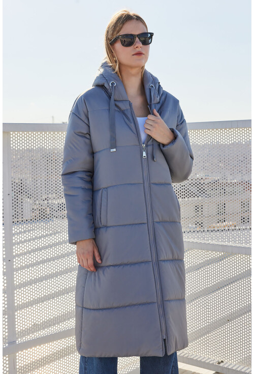 5120 Long Hooded Puffer Coat