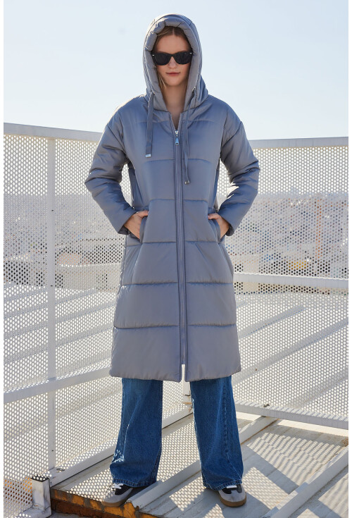 5120 Long Hooded Puffer Coat
