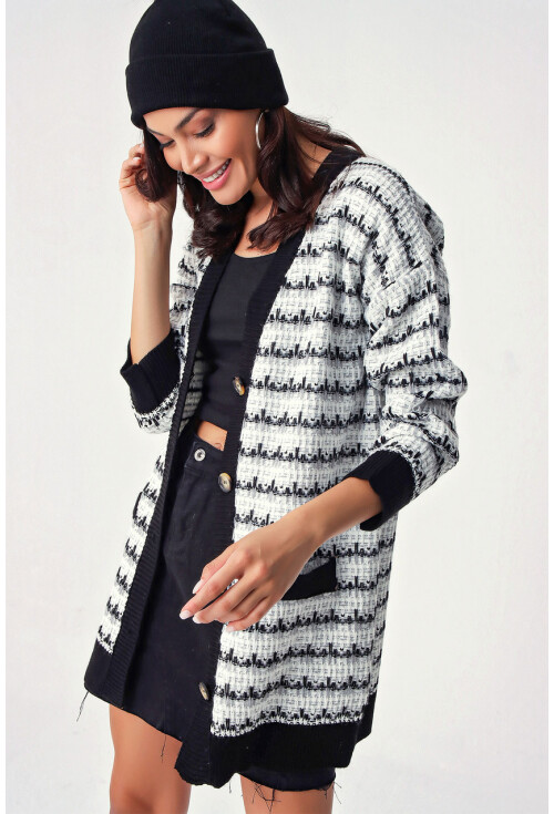 10298 Tüvil Görünümlü Triko Hırka