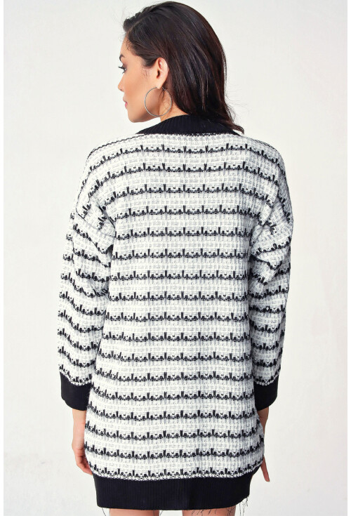 10298 Tüvil Görünümlü Triko Hırka