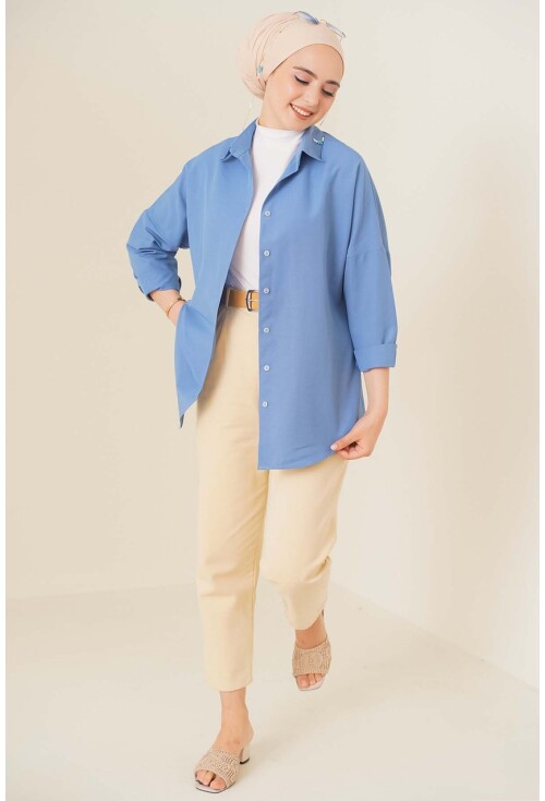 103901 Oversize Basic Tesettür Gömlek