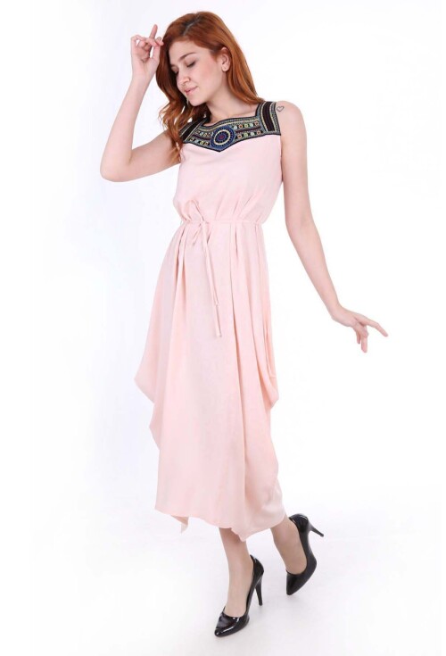 1512 Dress With Embroidered Front