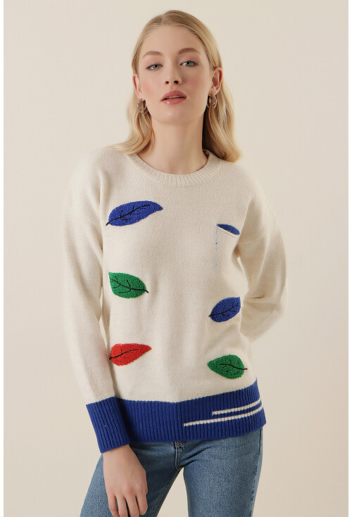 15795 Desenli Triko Kazak