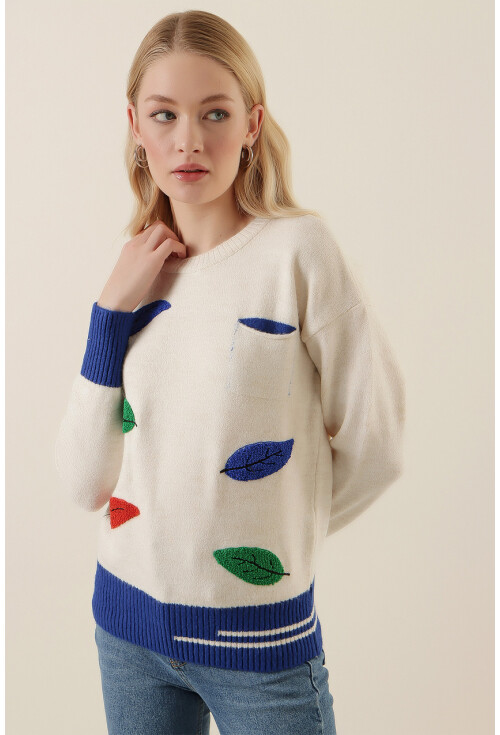 15795 Desenli Triko Kazak