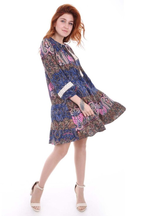 1637 Dantel Detaylı Volanlı Tunik