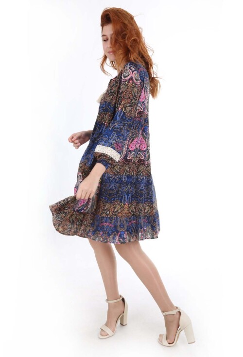 1637 Dantel Detaylı Volanlı Tunik