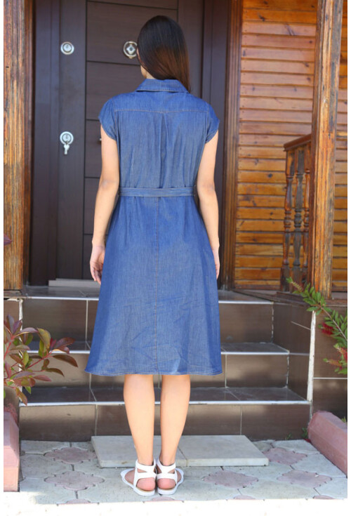 1709 Büyük Beden Kot Elbise